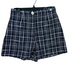 Zara High Waist Checkered Shorts